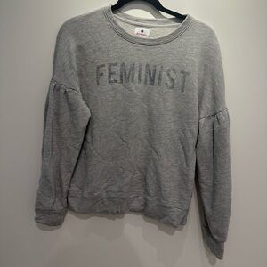 Sundry Feminist Graphic Puff Sleeve Sweatshirt